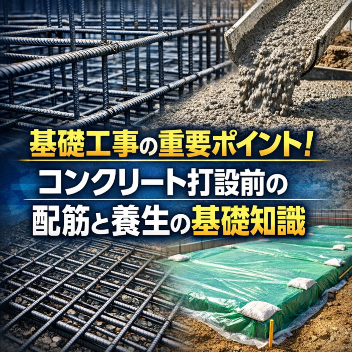 基礎工事の重要ポイント！ｺﾝｸﾘｰﾄ打設前の配筋と養生の基礎知識